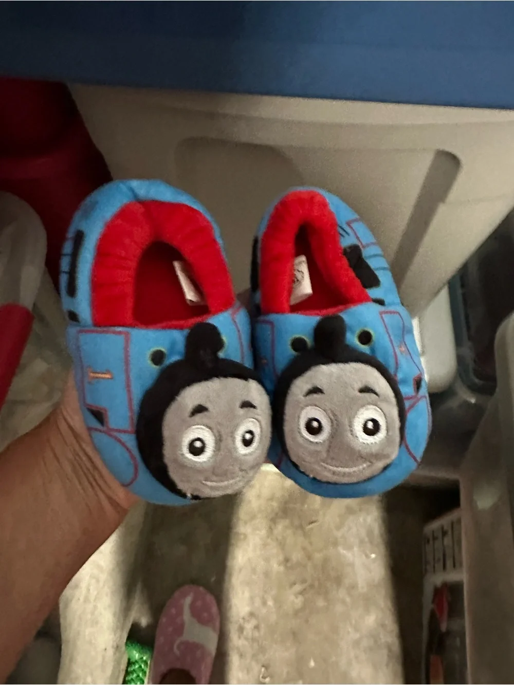 Toddler Plush Blue Thomas The Train Slippers